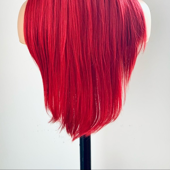 26” Red Long & Straight Lace Front Synthetic Wig - Picture 12 of 12